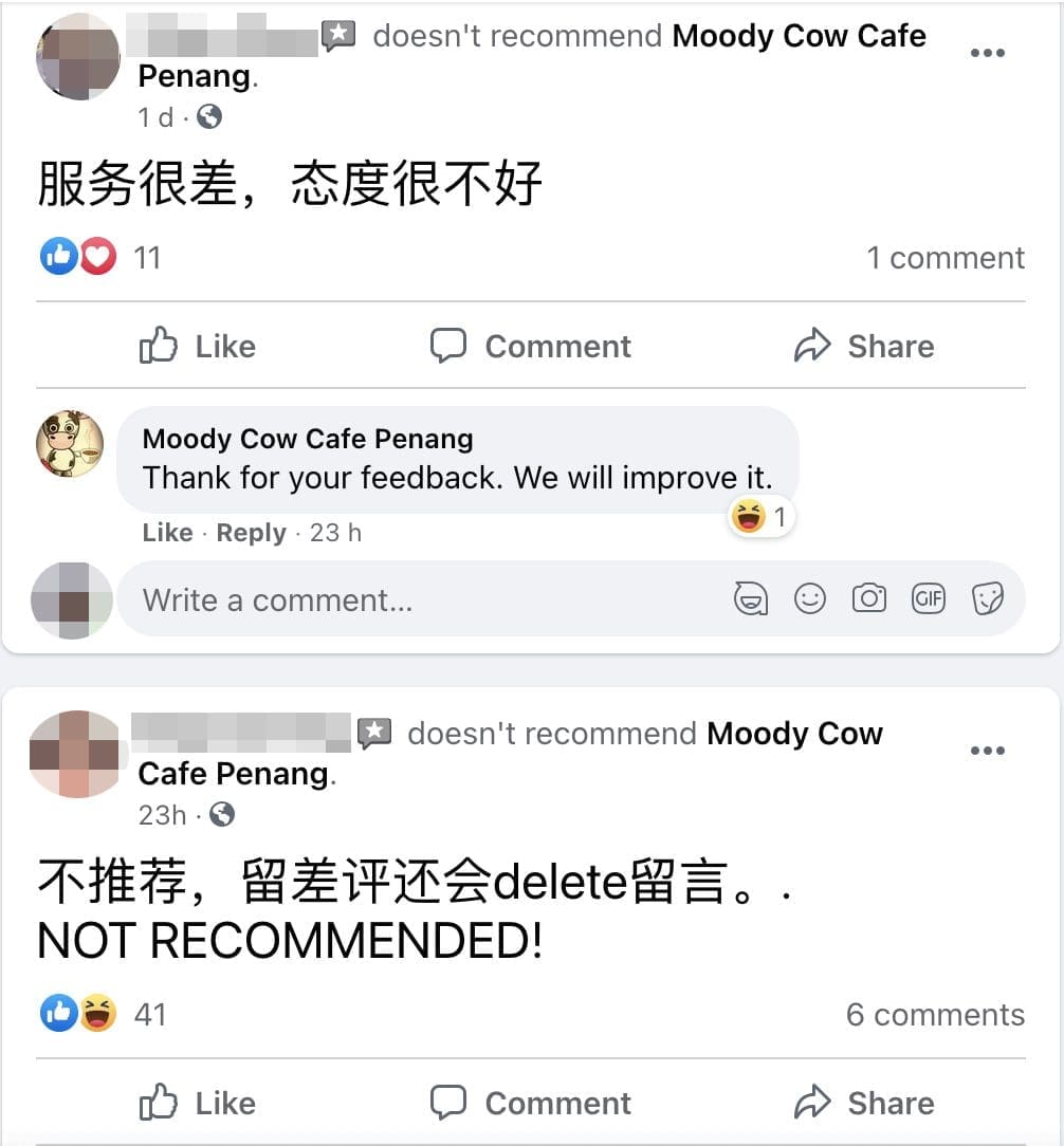 Lady's complaint about Penang café arouses both sympathy and backlash