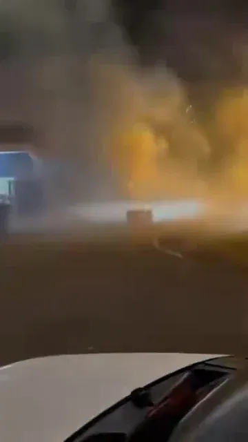 Firework box topples