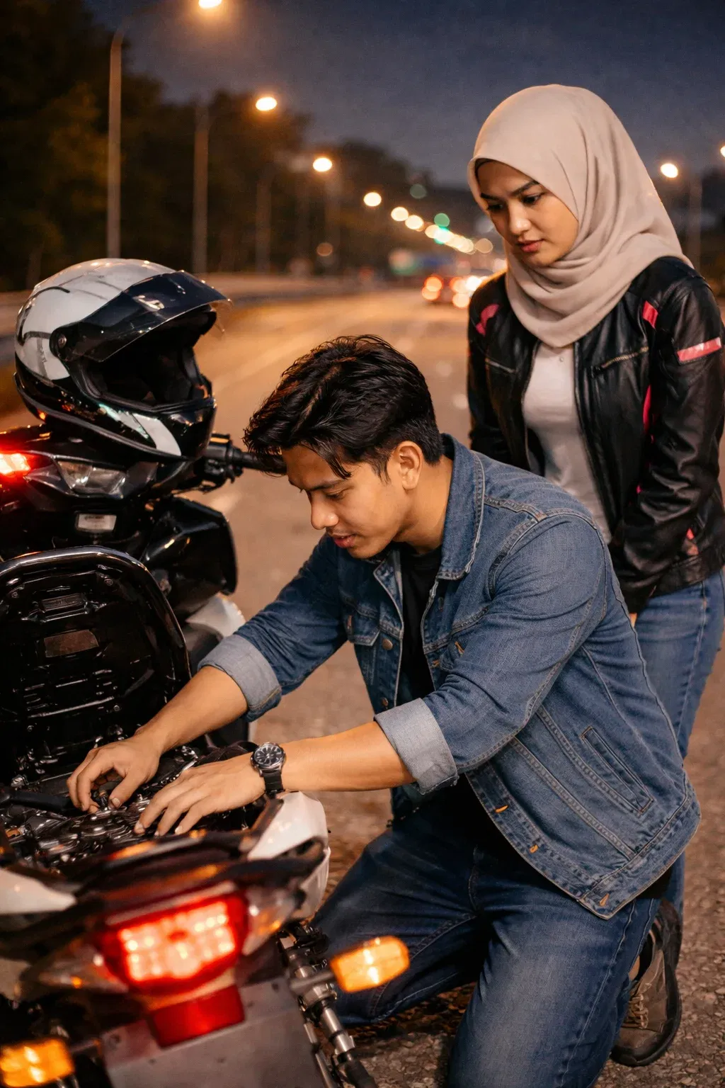 Fixing motor at the road side
