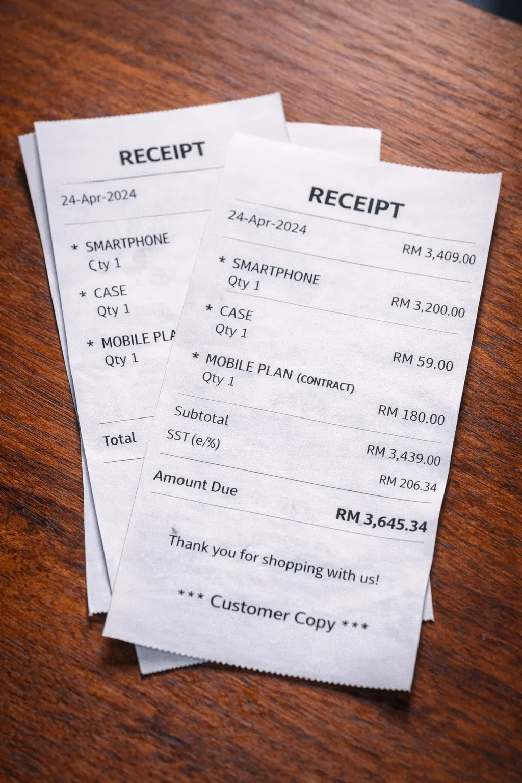 Receipts