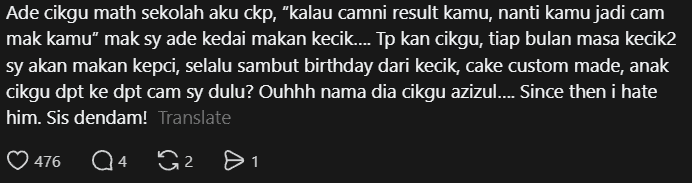 wk comment on teacher laughing at her mum job