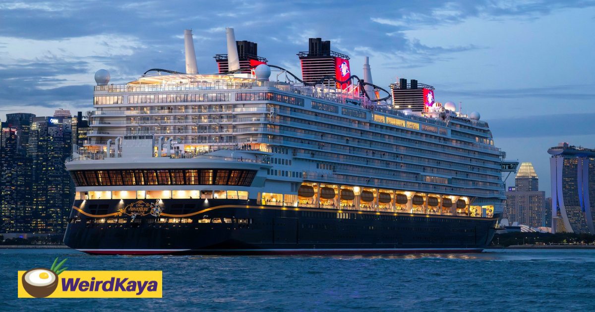 A disney cruise ship just arrived in singapore & it has the longest rollercoaster at sea