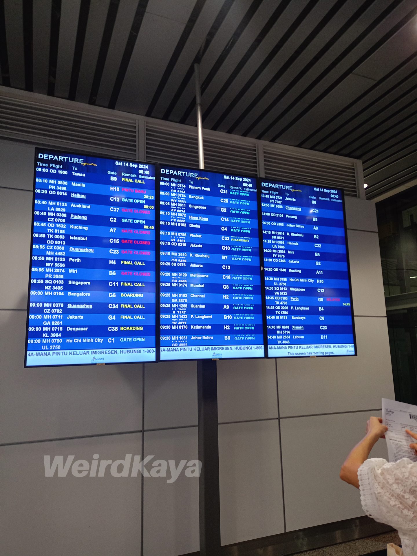 klia 1 departure timetable