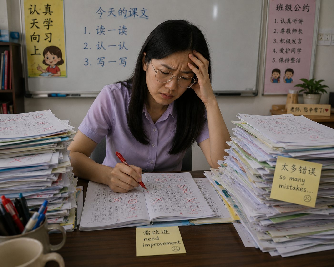 wk teacher grading homework