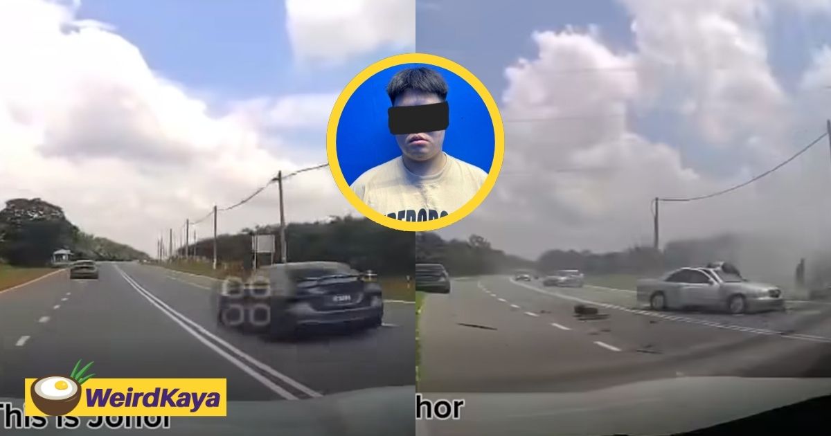 19yo Mercedes Driver Arrested For Allegedly Racing With Another Driver That Led To 5-Vehicle Crash In Johor
