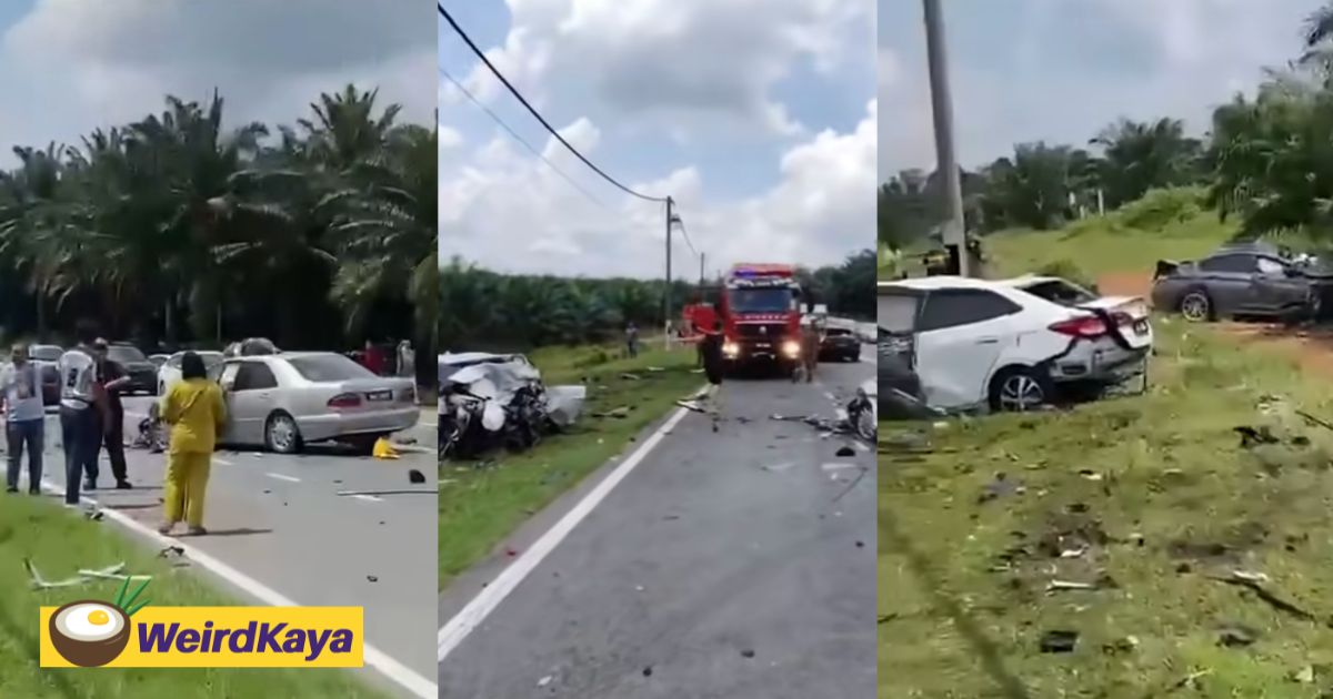 4 Killed In 5 Vehicle Crash In Kuching, Victims Were In Toyota Vios