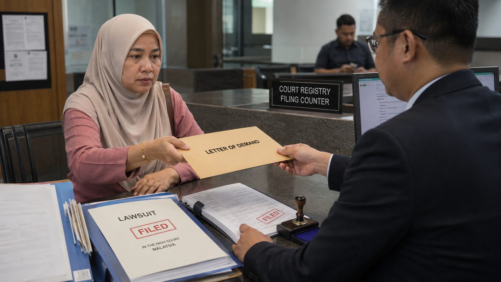 wk court filing at the registry desk 
