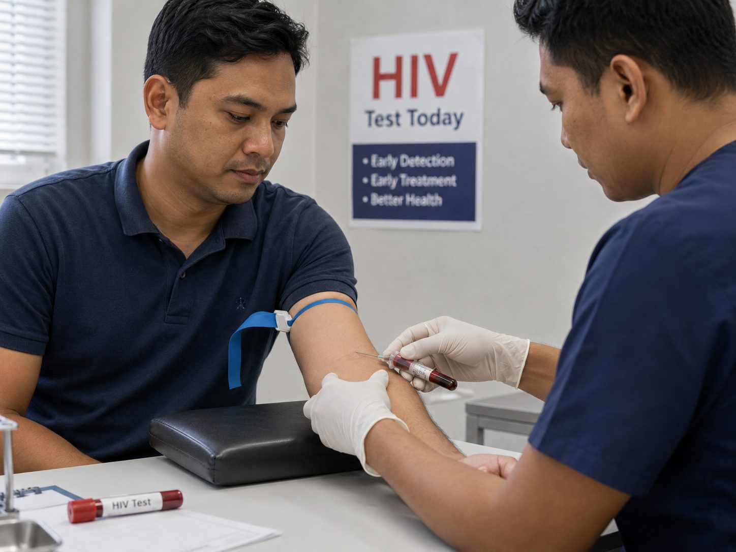 wk hiv test blood draw procedure