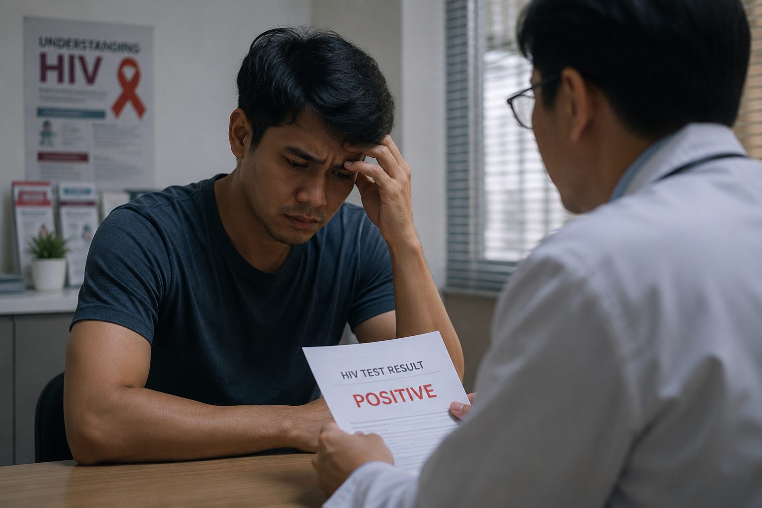 wk hiv test results, a somber consultation