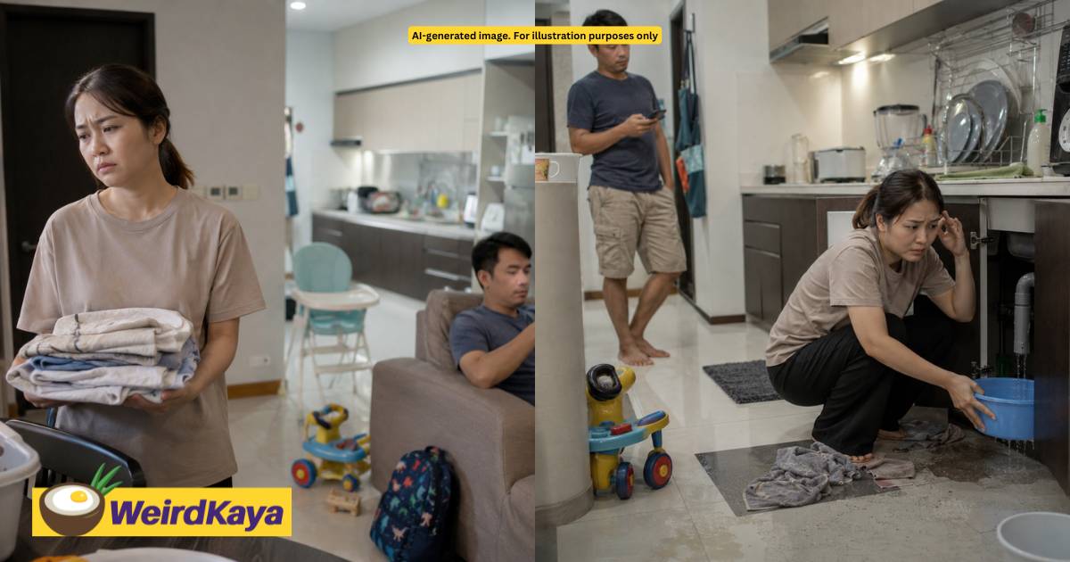 wk m’sian mum says she earns the same as her husband but handles the kids & household tasks alone