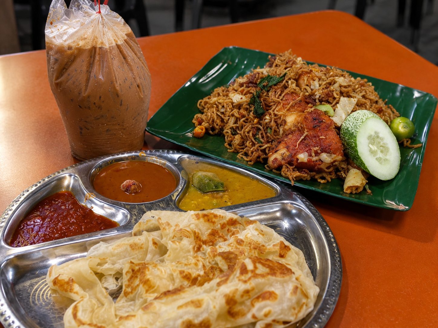 wk roti canai, maggi goreng, milo ice