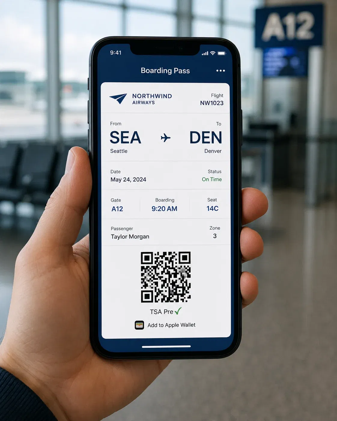  wk boarding pass at gate a 