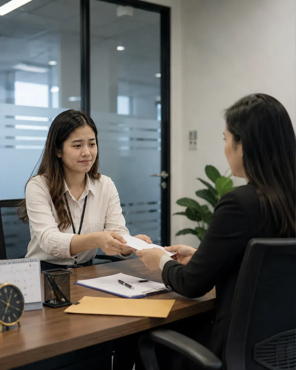wk company accepted her hour resignation