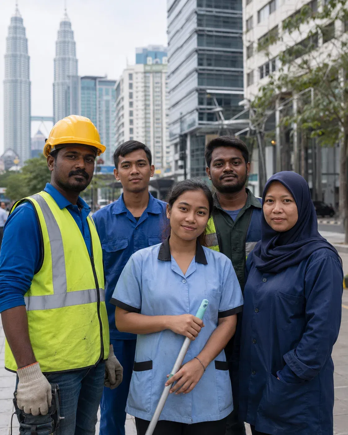 wk diverse workforce in city plaza