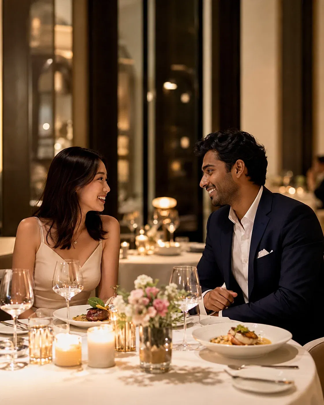 wk romantic candlelit dinner conversation