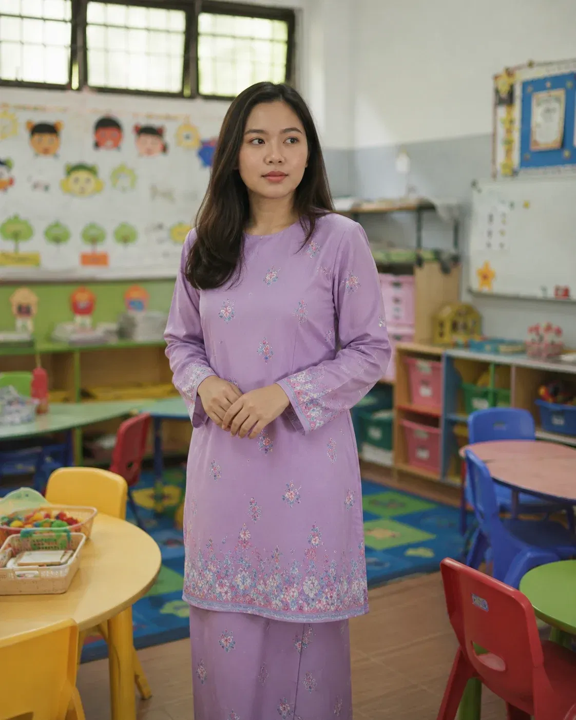  wk kindergarten teacher in baju kurung 