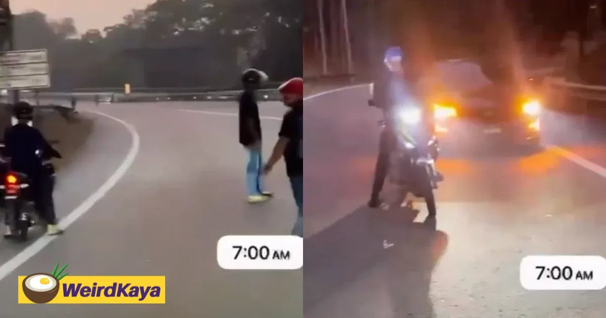 Group Allegedly Blocks Johor Expressway For Illegal Motorcycle Race & Sets Off Fireworks To Celebrate | WeirdKaya