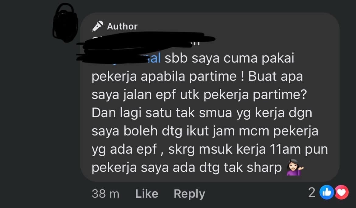 screenshot of the founder accused for paying RM5 per hour for her workers