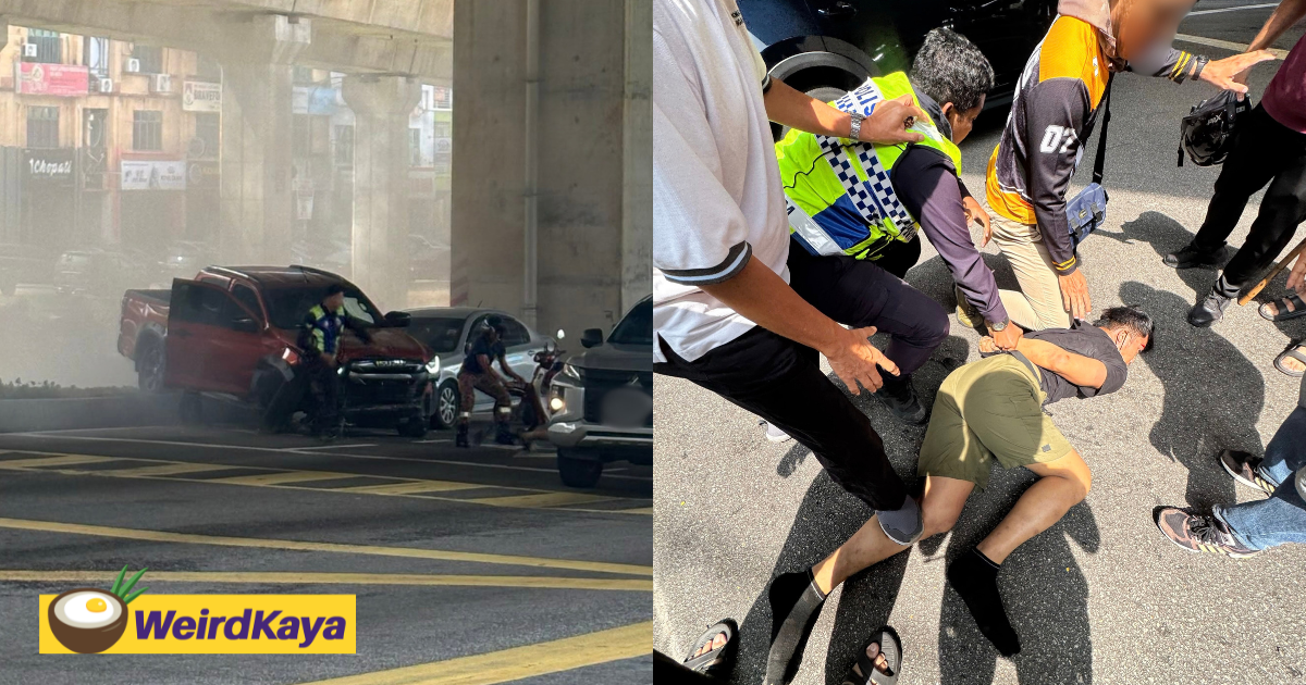 4WD Driver Leads Police On Wild Chase In KL, Tries To Escape On Foot Before Getting Caught | WeirdKaya