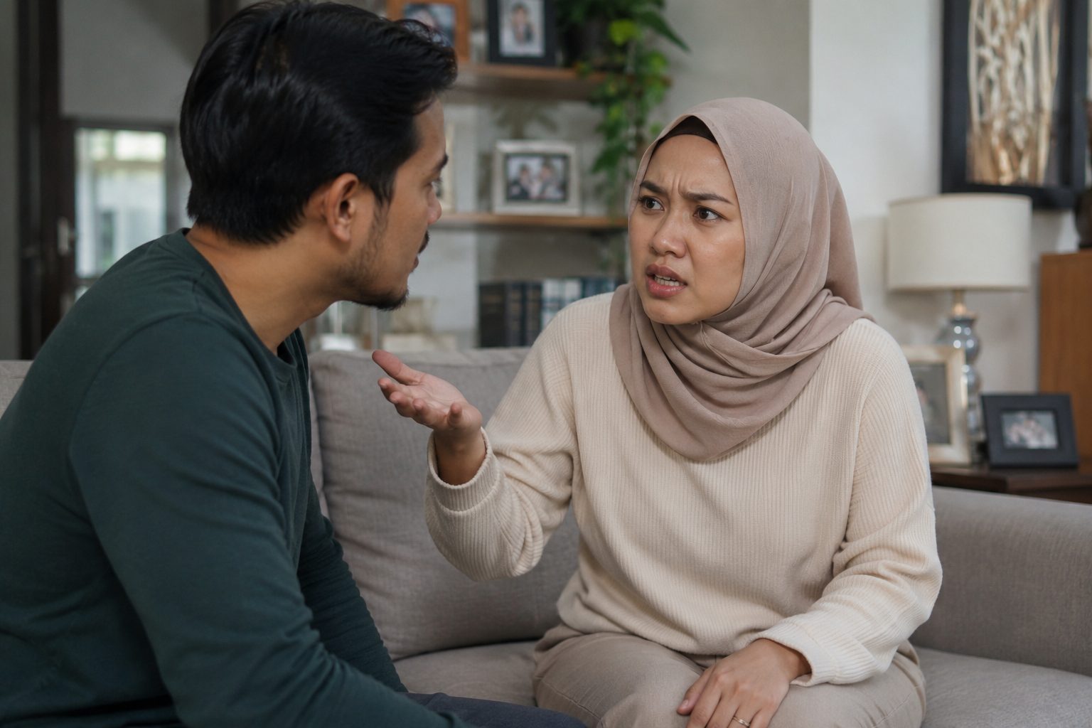 AI image of Malay couple arguing