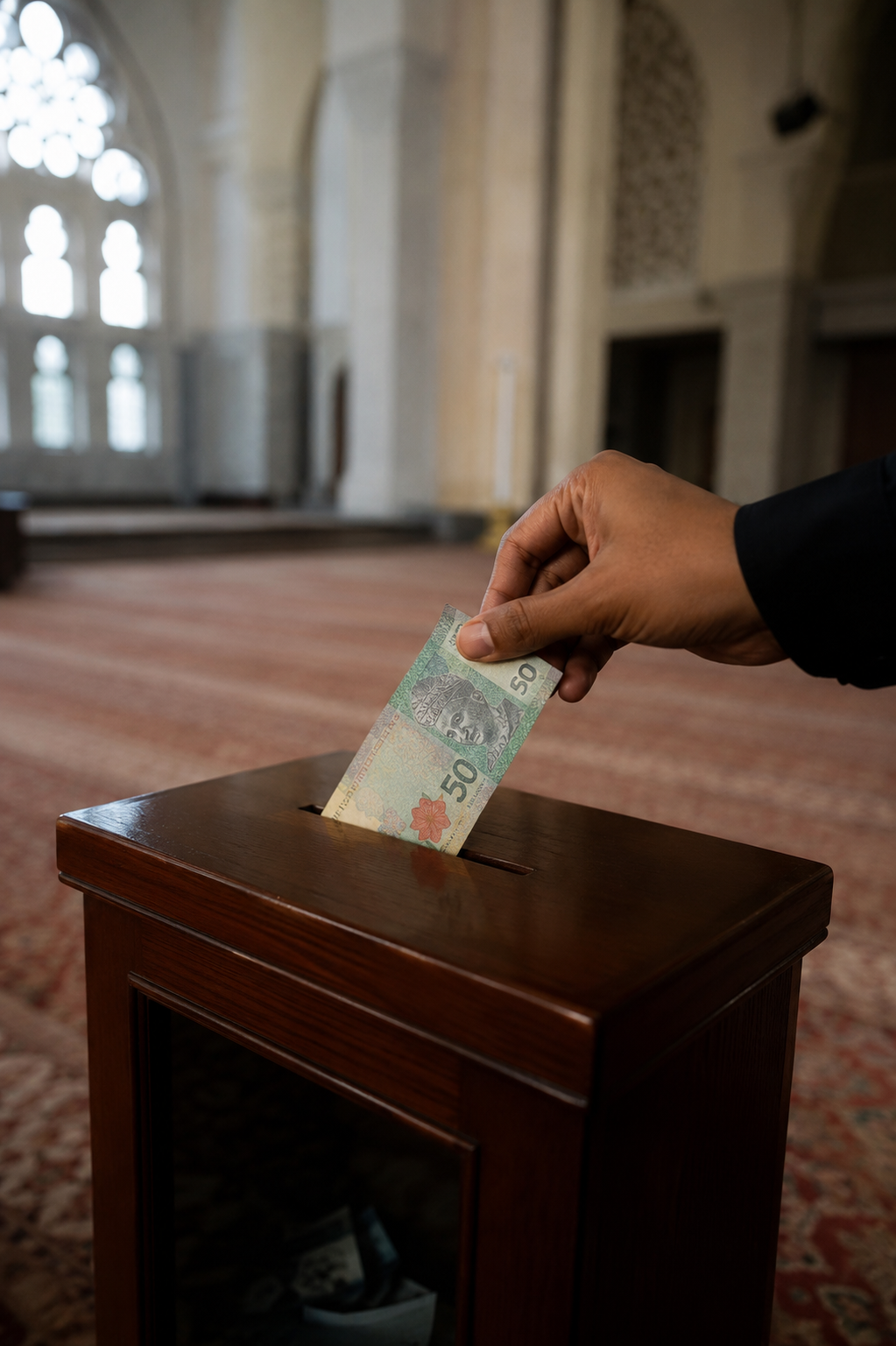 AI image of mosque donation box