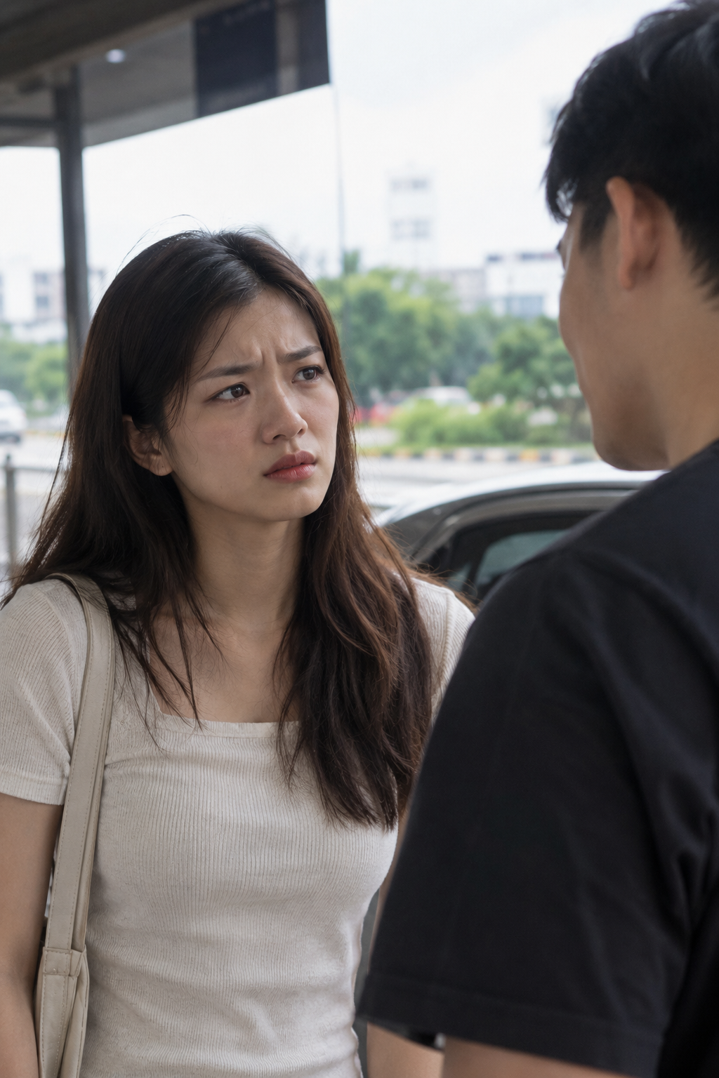 AI image of woman being upset with BF