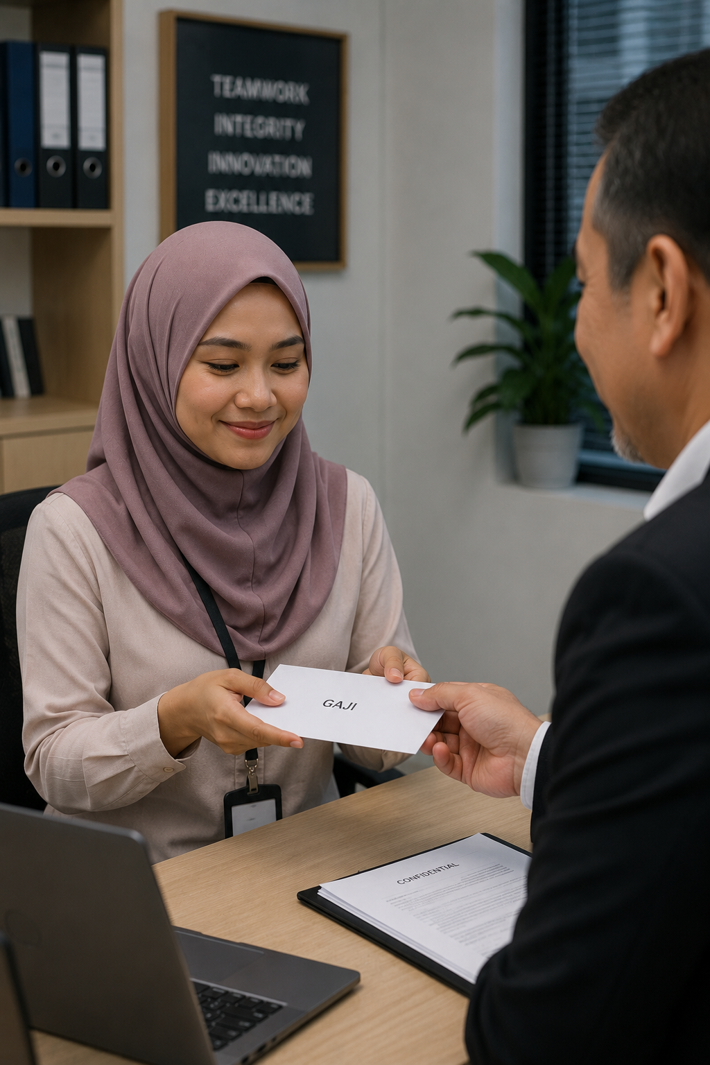 AI image of woman getting salary