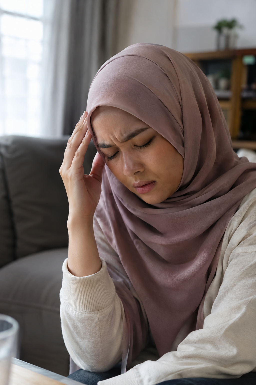 AI image of woman having migraines