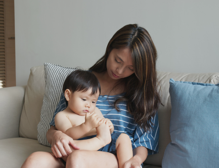 Asian mum with kid