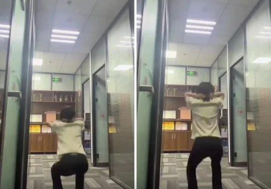 China woman does 200 squats over KPI (1)