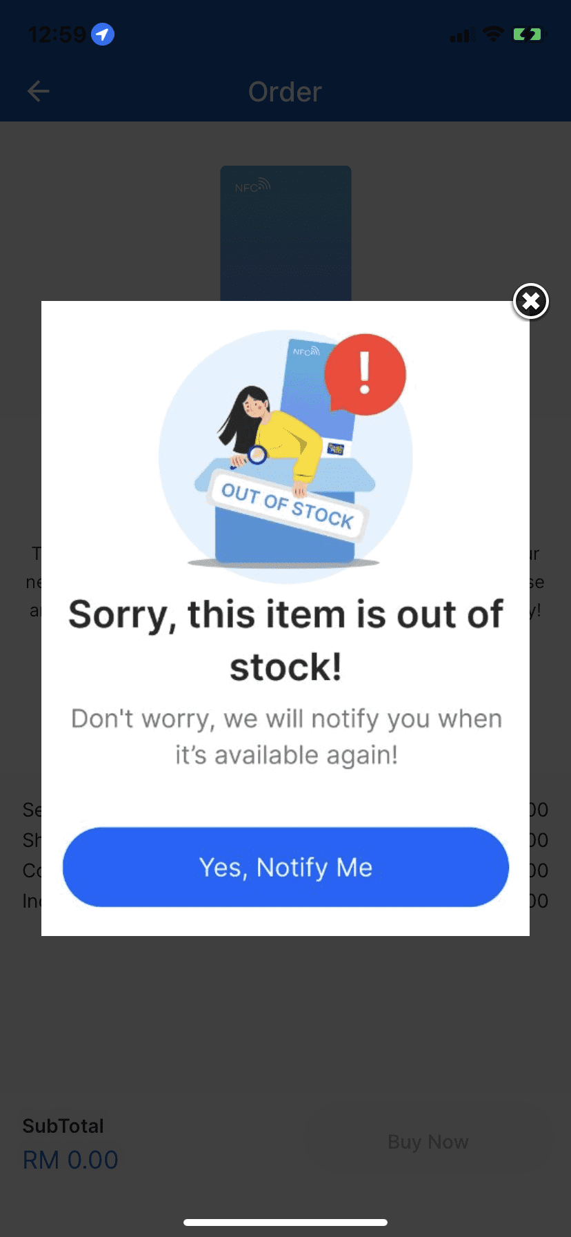 Out of Stock enhanced touch n go