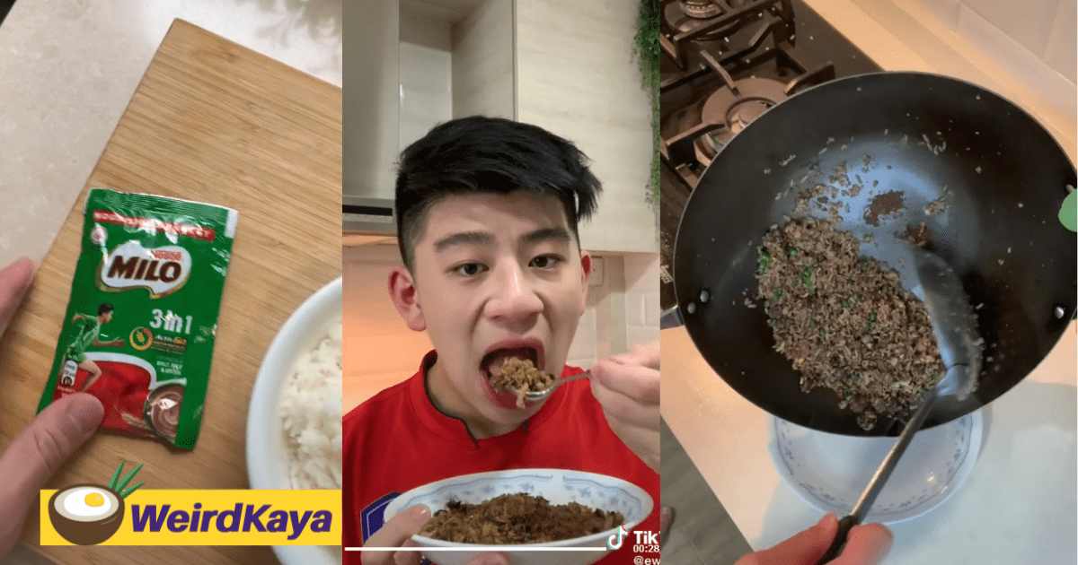 S'porean TikToker enrages netizens with disgusting fried rice recipes using Milo and coffee powder