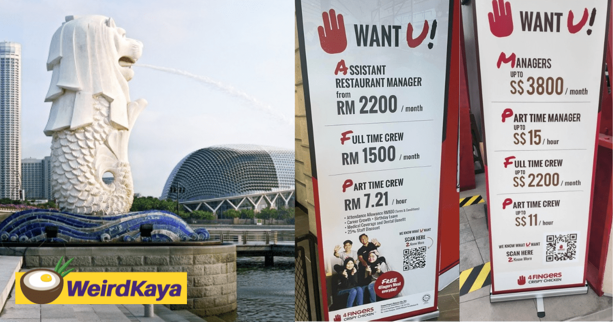 RM1500 vs SGD 2200? Banner shows huge pay gap for exact same job in Malaysia and Singapore