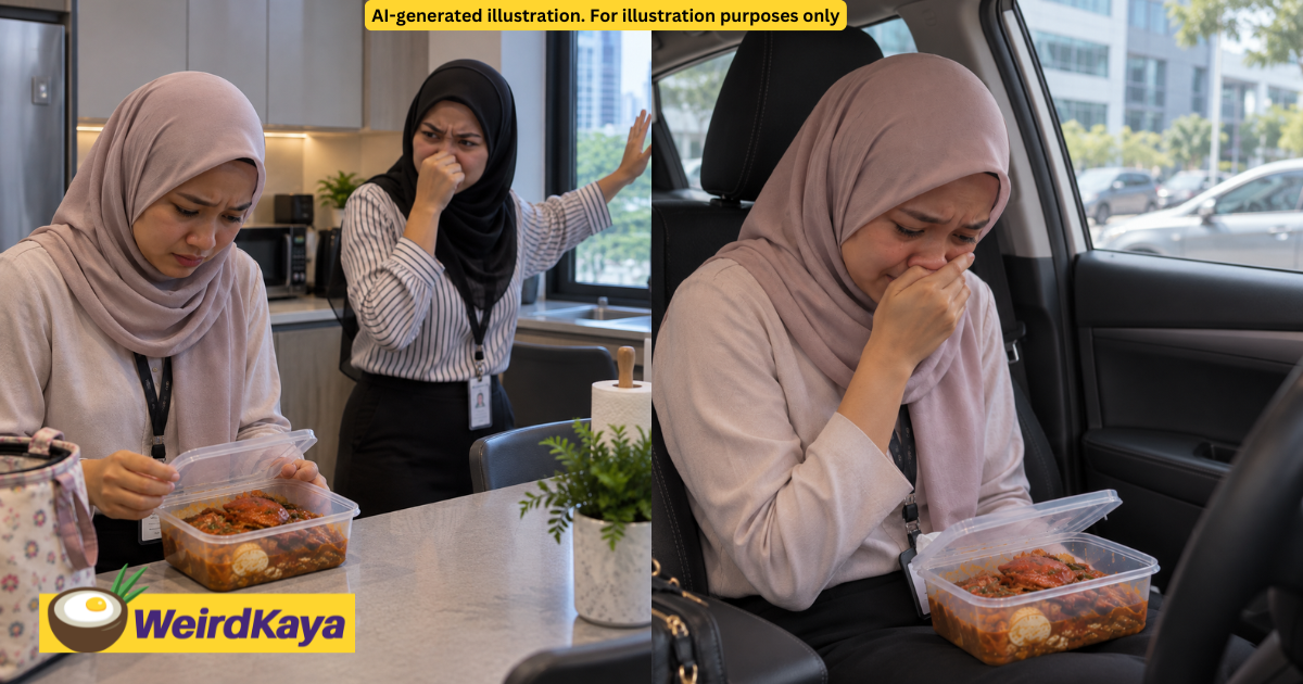 M’sian Intern Breaks Down In Tears After Coworker Says Her Mum’s Home Cooked Meal Smells Like Rubbish | WeirdKaya