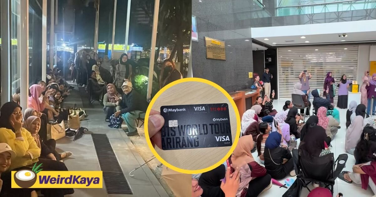 M’sians Camp Outside Maybank From 4am For BTS Card, Turning It Into Mini ‘Concert’