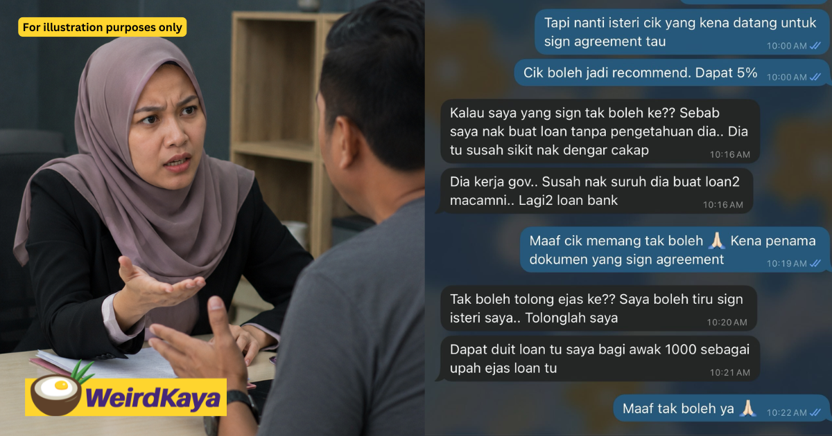 Jobless M’sian Man’s Loan Request Gets Rejected, Offers RM1K Bribe To Have Wife’s Signature Forged | WeirdKaya