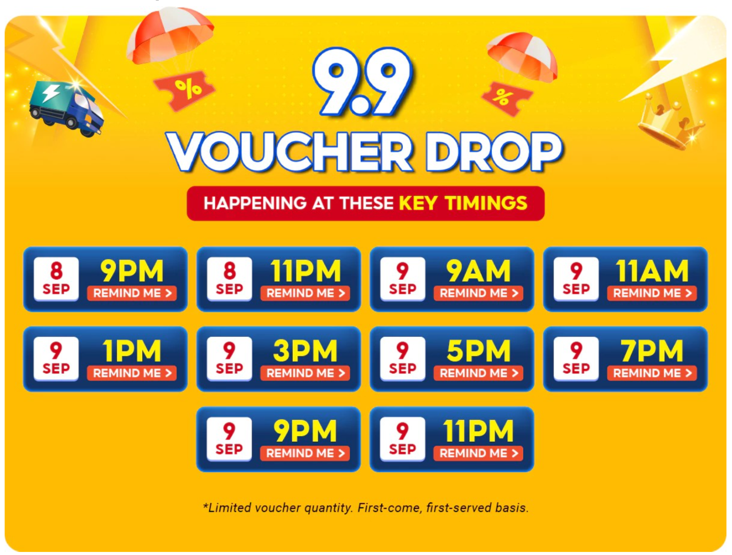 Image from: Need It Fast & Want It Cheap? Shopee 9.9 Super Shopping Day Is Bringing Buy Today, Get Today, Shocking Sale 50% Off & RM9,900 ShopeeVIP Vouchers | WeirdKaya