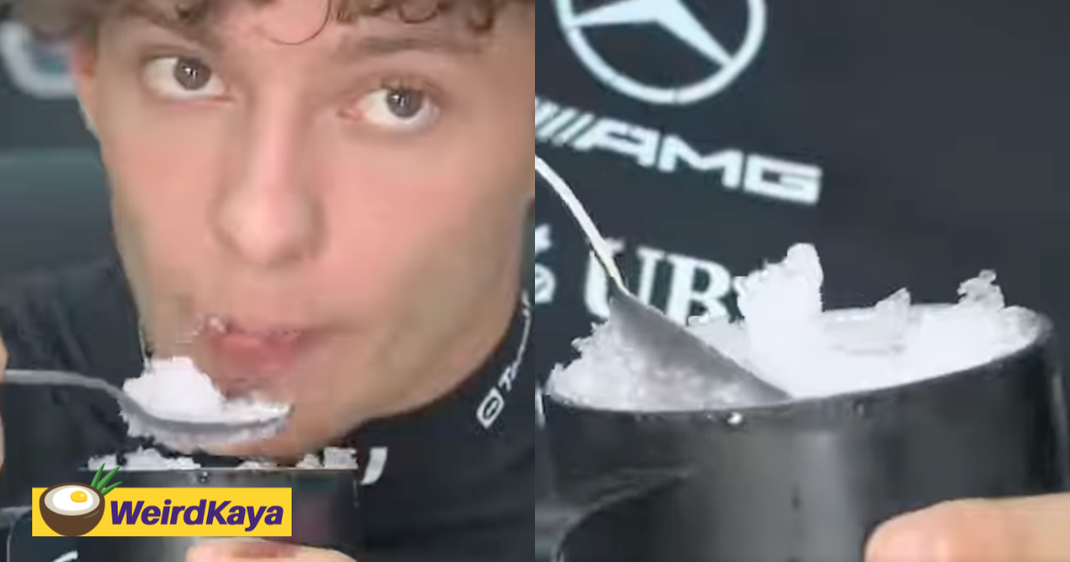 “Someone Get Him ABC” — Netizens Amused By Kimi Antonelli Enjoying Plain Shaved Ice In M’sia | WeirdKaya