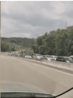 Traffic congestion seen at Karak Highway.