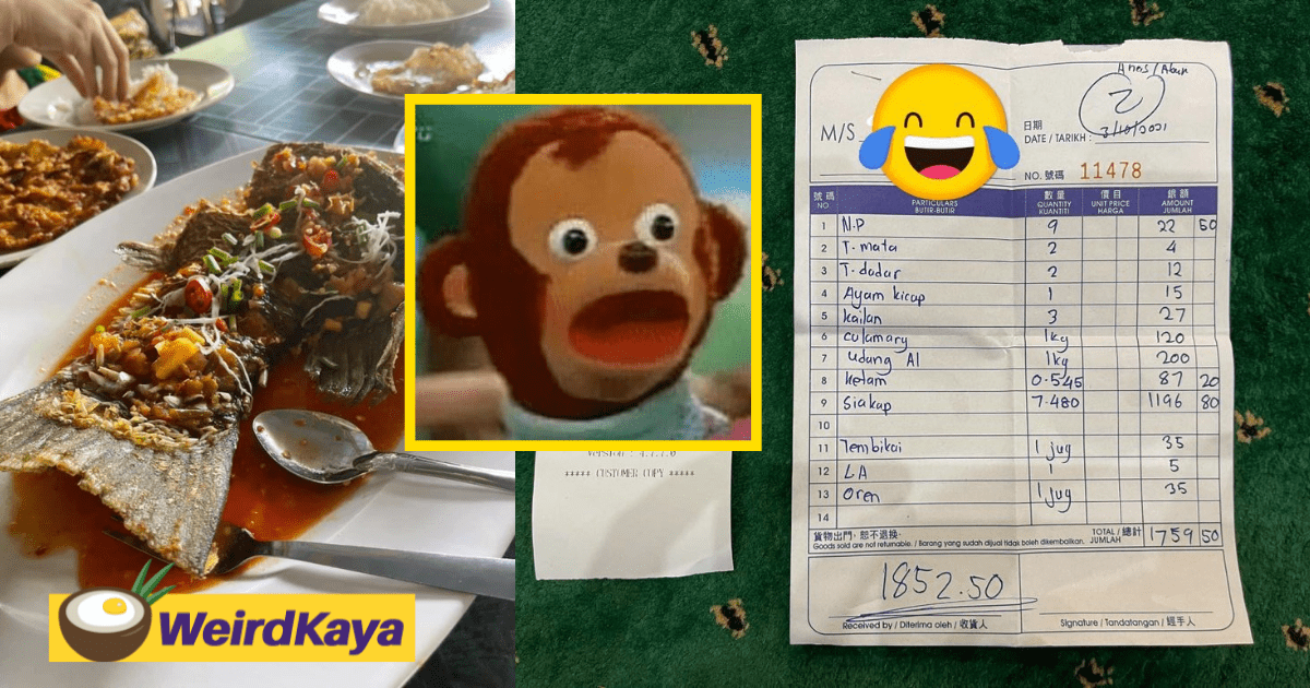 Siakap dish that costed RM1,196.80 in Langkawi