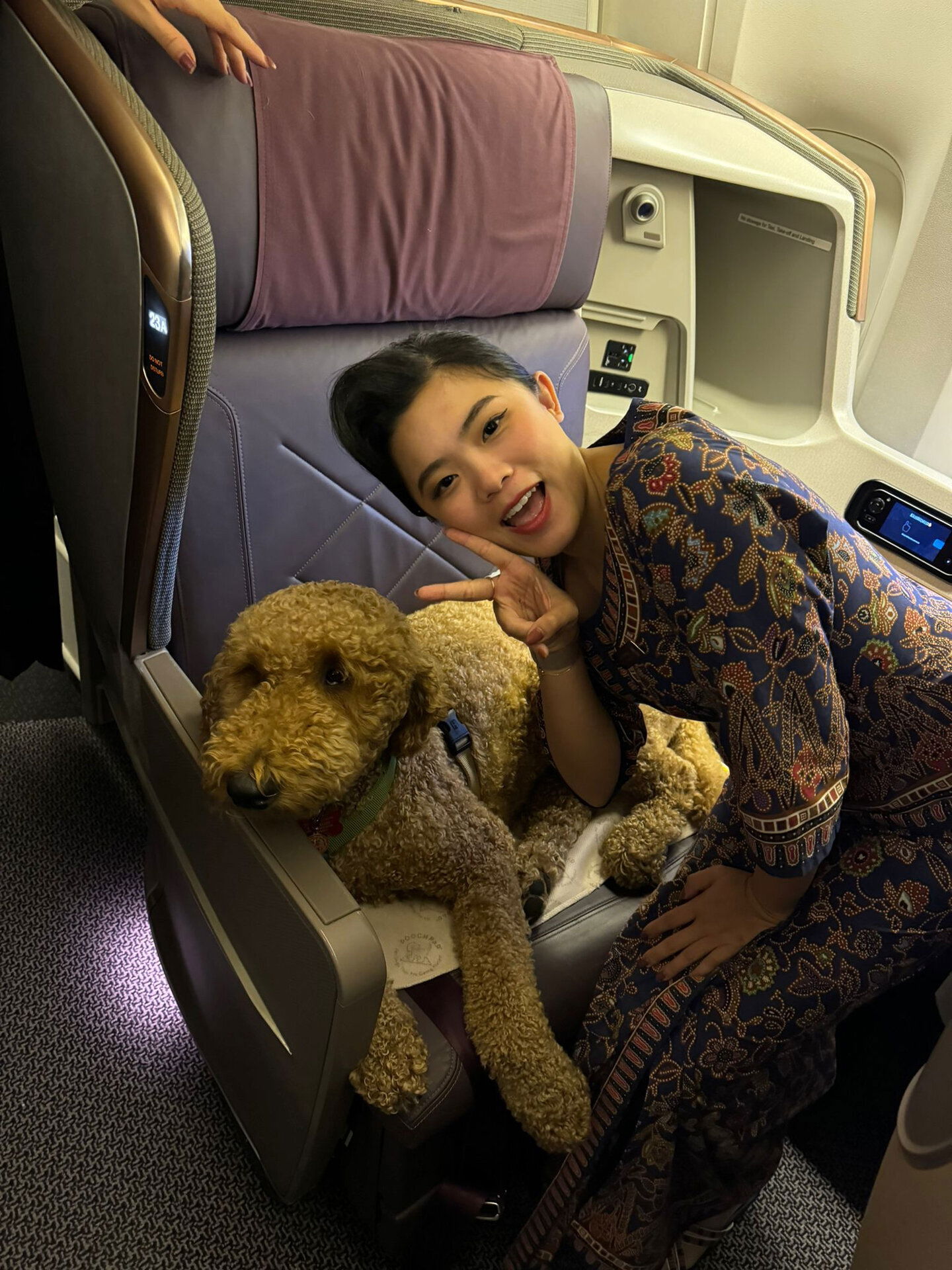 Yee Nie on board with dog