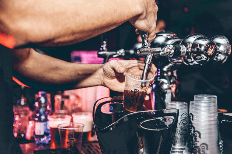 alcohol at a nightclub