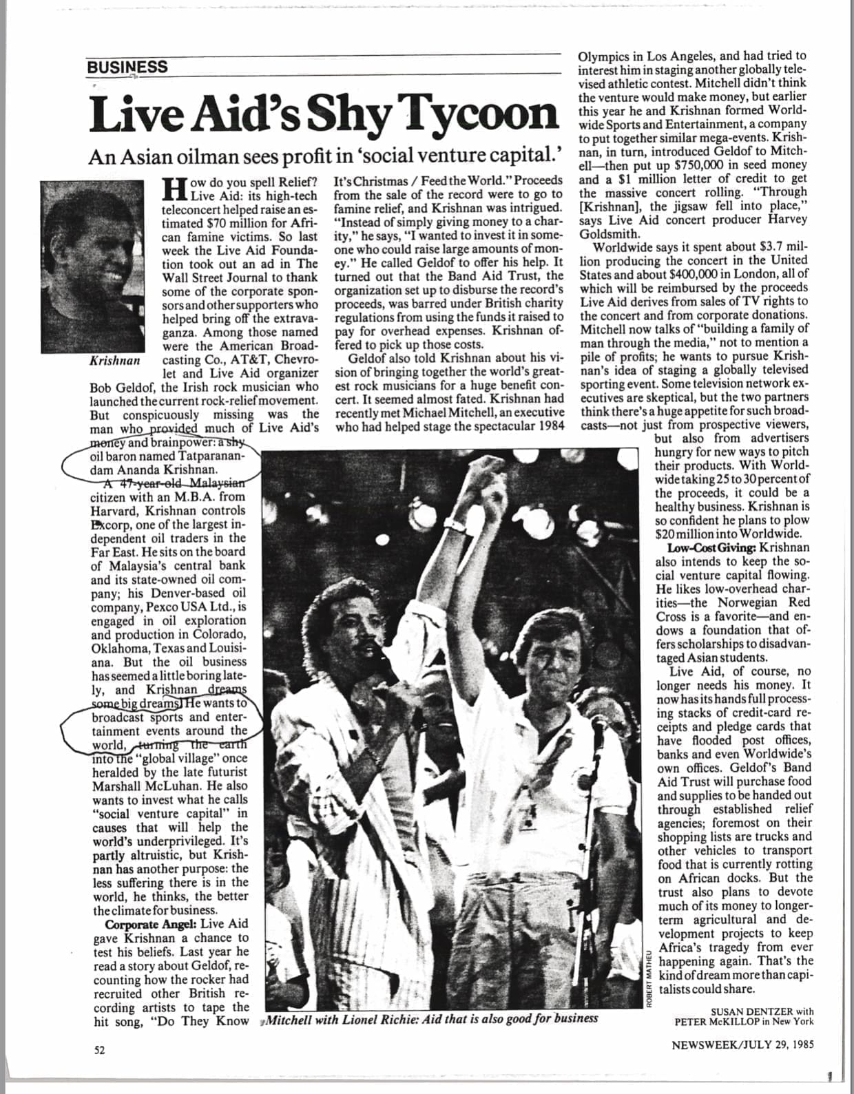 Ananda Krishnan - Live Aid