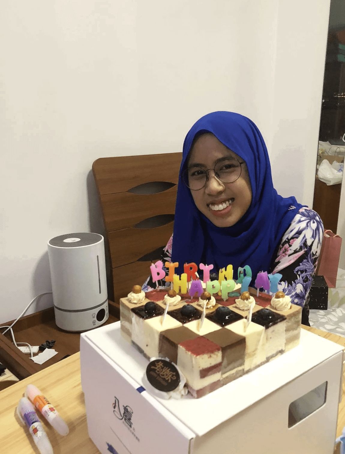 Aqilah Celebrating her birthday in China