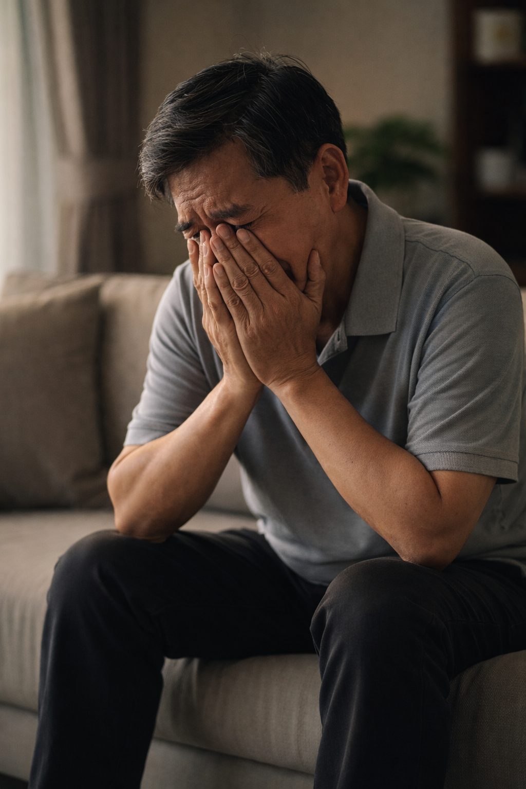asian man crying