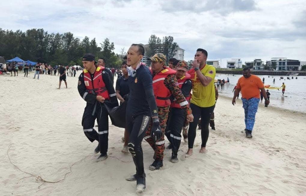 authorities are carrying drowned man
