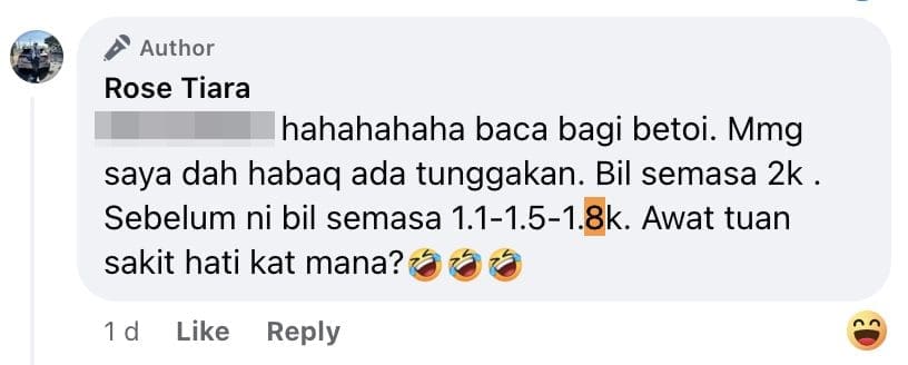 Average bill RM1.1k to RM1.8k