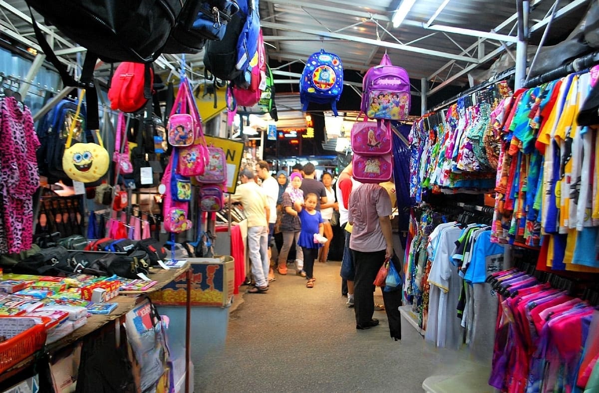 Rack of kids pyjamas at a supermarket in Malaysia