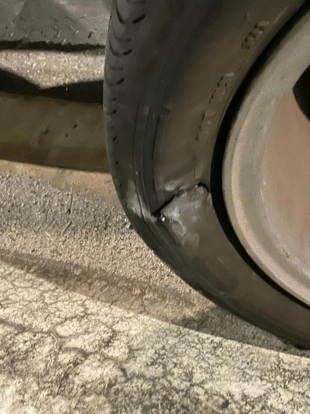 Big hole on tyre