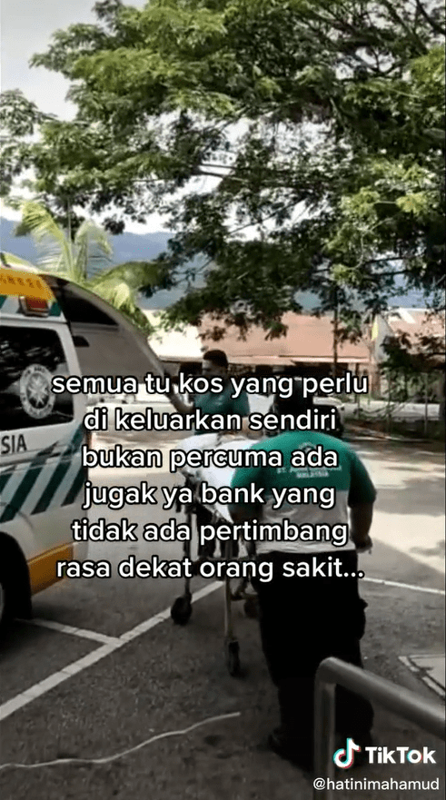 Woman takes bedridden mother to the bank